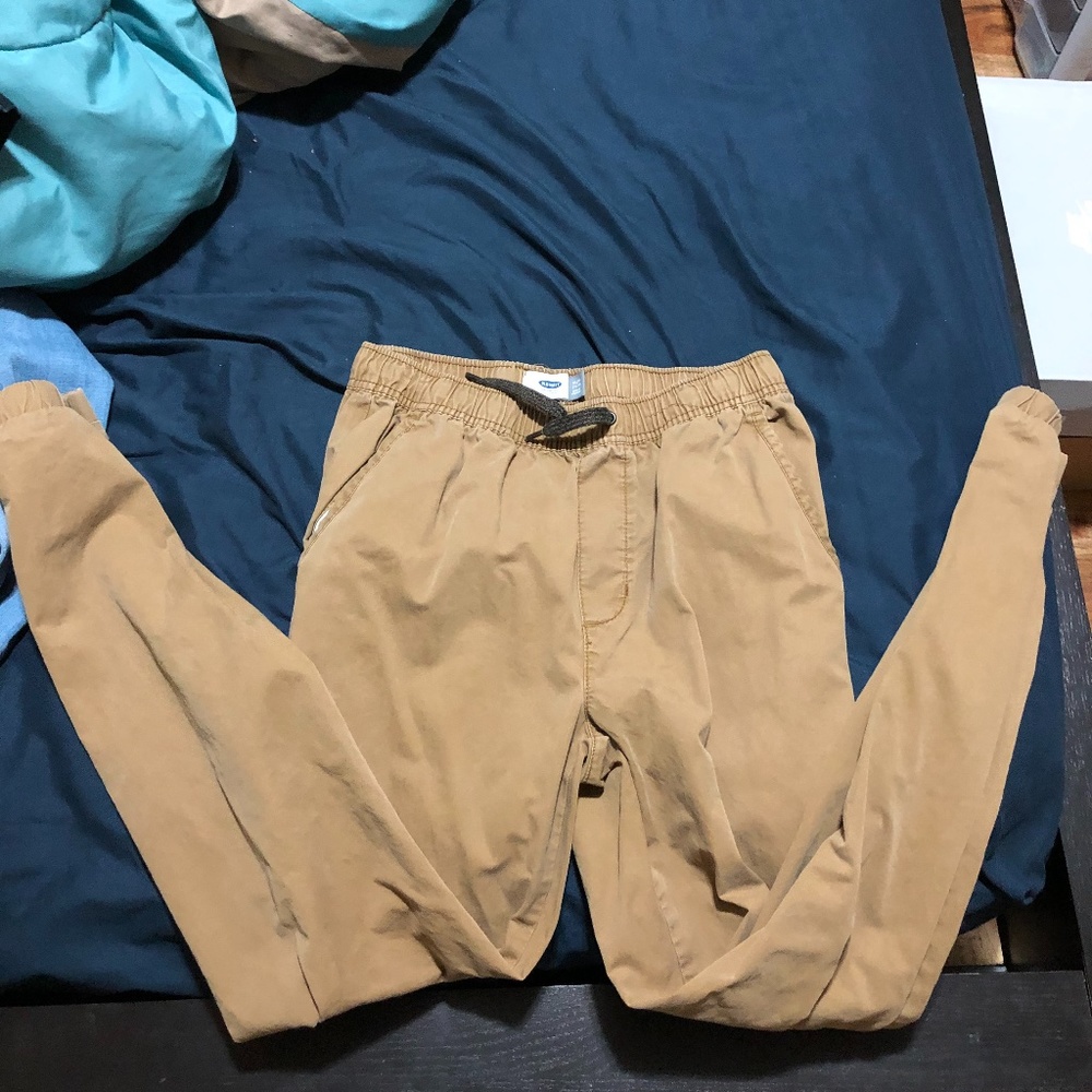 old navy khaki joggers